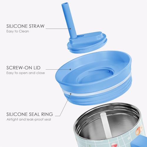 Picnic Stainless Steel Locking Lid Silicone Straw Tumbler with Handle 40oz