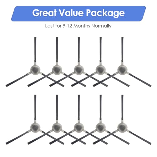 10 Pack) M2 Pro Replacement Side Brushes Compatible with Lefant M2 Pro/ M2S Pro/ M1/ M310/ M210/ M210B/ M213S Robot Vacuum, Side Brush Kit, Corner Brush Accessories Kit, Vacuum Attachments Brushes (10 Count)