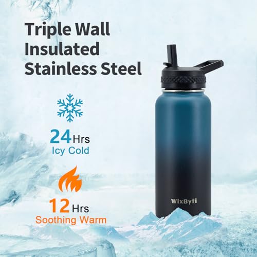 32 oz Insulated Water Bottle with Straw