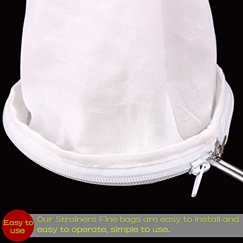 Ultra Fine Reusable Filter Bags with Stainless Steel Handle (4 Count)