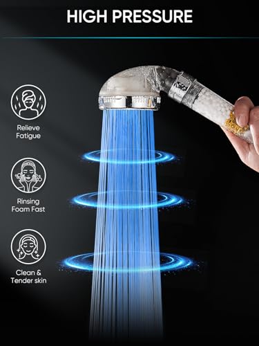 Filtered LED Shower Head with Handheld