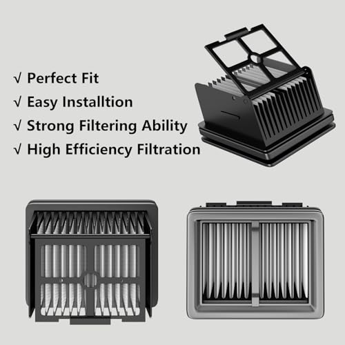 Replacement Vacuum Filters Roller Brushes Compatible with Dreame H12 Pro Wet Dry Vacuum Cleaner (6 Count)