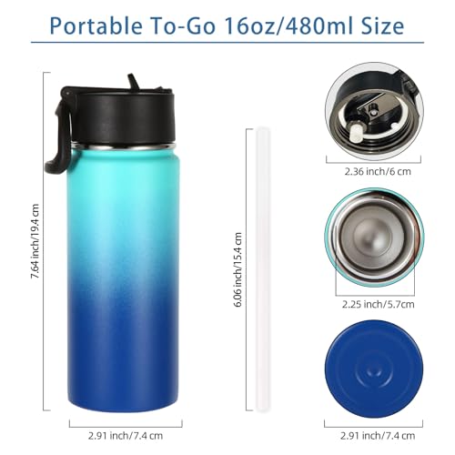 16 OZ Kids Water Bottle Bulk 4 Pack (4 Count)