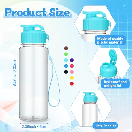 20 Pcs 17 Oz Plastic Water Bottles Bulk Sports