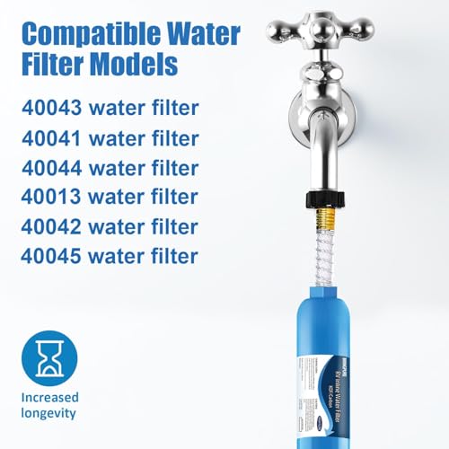 2 Pack RV Inline Water Filter with Flexible Hose Protector (2 Count)