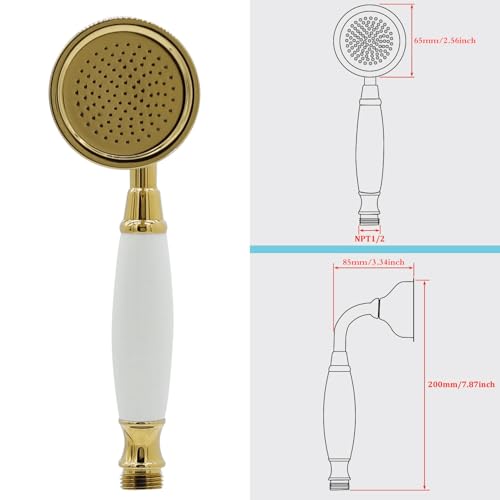 Vintage Handheld Shower Head with 59" Flexible Hose
