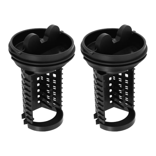 2Pcs Washing Machine Filter Machine Drain Pump Filter Cap 383EER2001A Compatible with LG F1069FD.ABWQEUK F1069FD2P.ABWQEUK Black 96mm