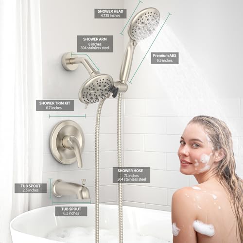 Dual 2 in 1 Shower System with Tub Spout (123.2 Ounce)