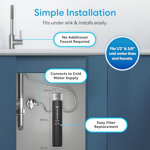 16" Under Sink Water Filter System for Kitchen & Bathroom Faucet