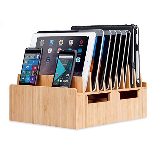 Bamboo 10 Port Charging Station & Docking Organizer for Smartphones & Tablets