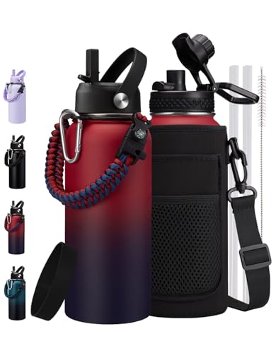 32 oz Insulated Water Bottles with Straw (9 Count)