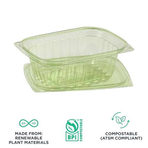 Compostable 12oz Rectangular Deli Containers With Lids (100 Count)