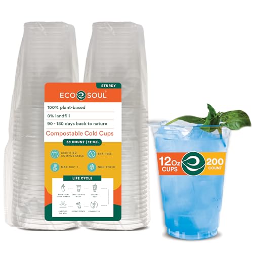 12 Oz Plant Based Disposable Party Cups (200 Count)