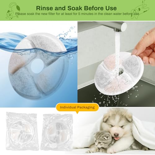 5 Pack Cat Fountain Filter Replacement for Square 2.2L