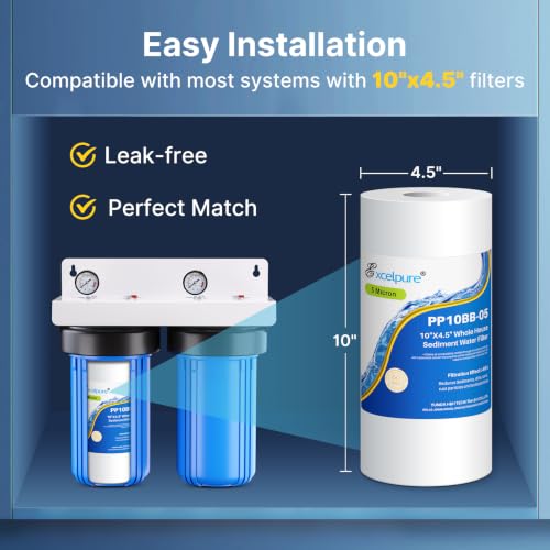 Whole House Sediment Water Filter 10" x 4.5" (2 Count)