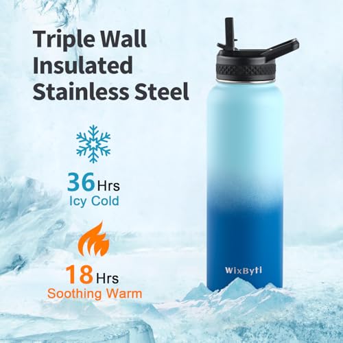 40 oz Insulated Water Bottle with Straw