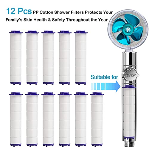 12 Pack PP Cotton Replacement Filter Cartridges with Cleaning Towel (12 Count)