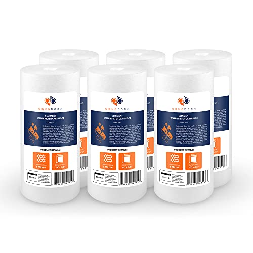 5 Micron 10 x 4.5 Well Water Sediment Filter Replacement Whole House Water Filter Cartridge Compatible with DGD (6 Count)