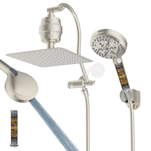 All Metal Dual Filtered Rainfall High Pressure 10'' Shower Head