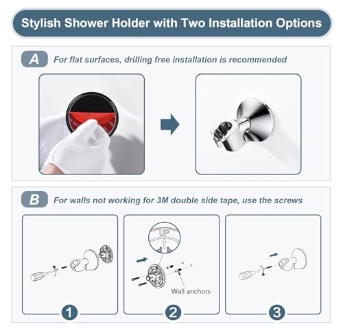 High Pressure Rain Shower Head Combo with Double Extension Arm