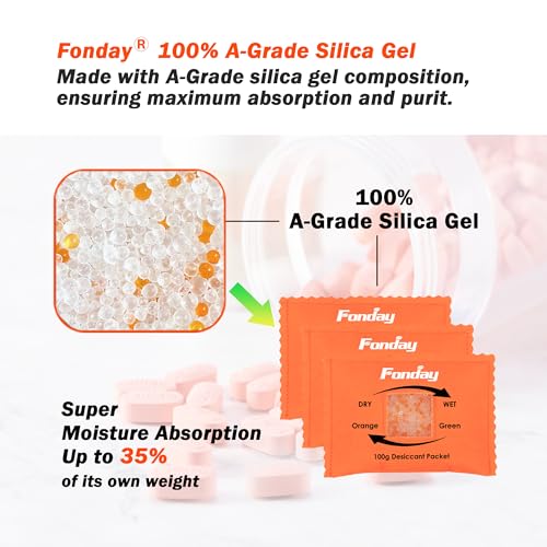 100Gram 5Packets Fonday Moisture Indicating Silica Gel Desiccant Packs