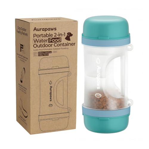 Dog Water Bottle Portable 33.5oz with Food Container & 2 Bowls