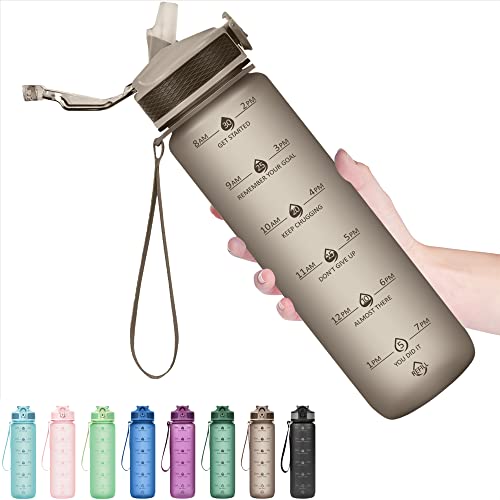 Plastic Water Bottle With Straw & Time Marker
