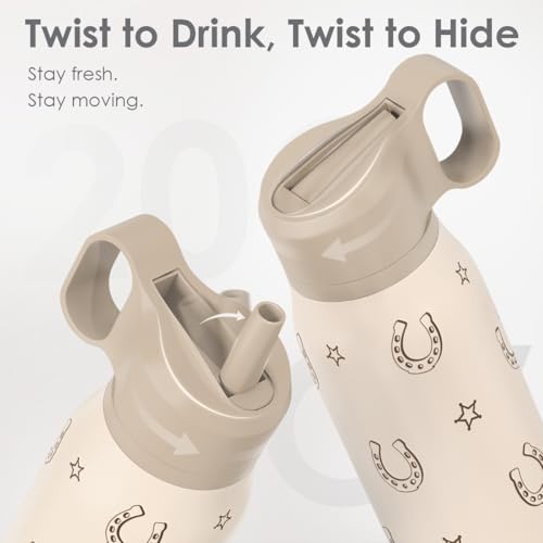 Horse Stainless Steel Water Bottle with Twist Lid 20oz