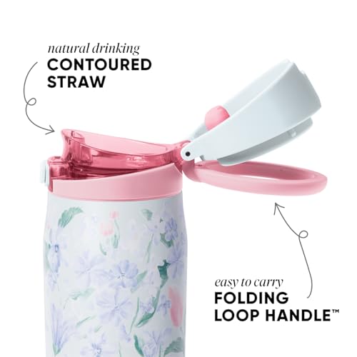 Water Bottle with Straw & Handle
