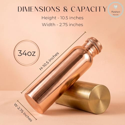 100% Pure Copper Water Bottle