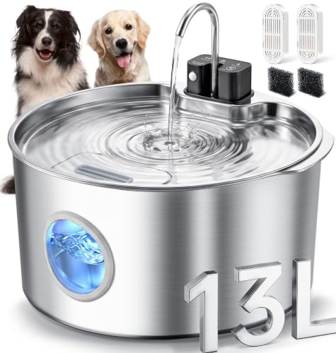 Large Cordless Dog Water Fountain Stainless Steel