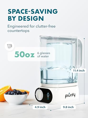 Compact Electric Water Filter Pitcher + Filter