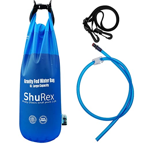 6L Gravity Fed Water Bag for Sawyer Survival Water Filter Straw