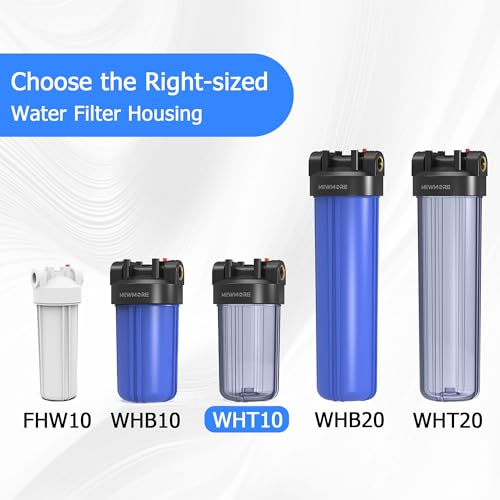 WHT10 Whole House Water Filter Housing Fit 10"x4.5" Sediment etc Filters