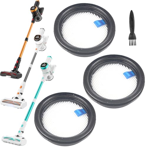 3Pack Hepa Filters Replacement Compatible with Tikom V500 Cordless Vacuum Cleaner. Tikom Vacuum Accessories or Parts for V500. (3 Count)
