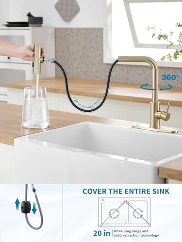 Gold Kitchen Faucets with Pull Down Sprayer