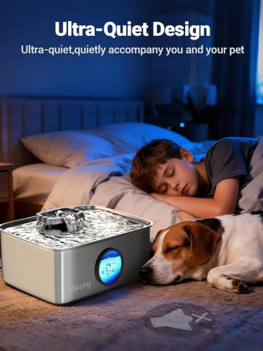 15L 4 Gal Stainless Steel Dog Water Fountain for Large Dogs