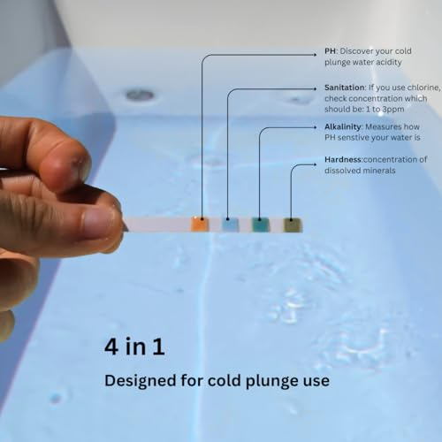4-in-1 Cold Plunge Comprenhensive Water Quality Test Strips, Smart QR Code Testing. 100 Test-Strips (30 Strips)