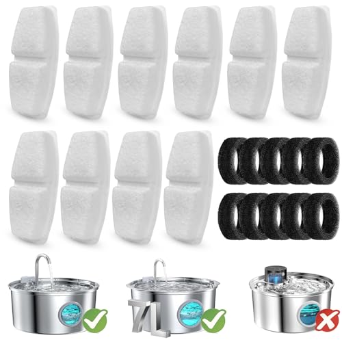 20 Pcs Cat Water Fountain Filters Compatible with 3.2L and 7L Dog Water Fountain (20 Count)