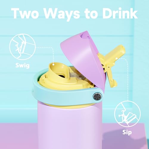 24 oz Insulated Water Bottle with Straw