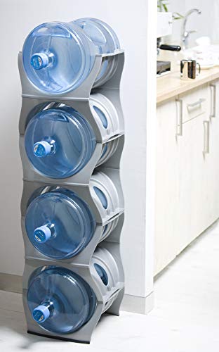Stackable Water Bottle Storage Rack Best Water Jugs 5 Gallon Organizer. Jug Holder for Kitchen
