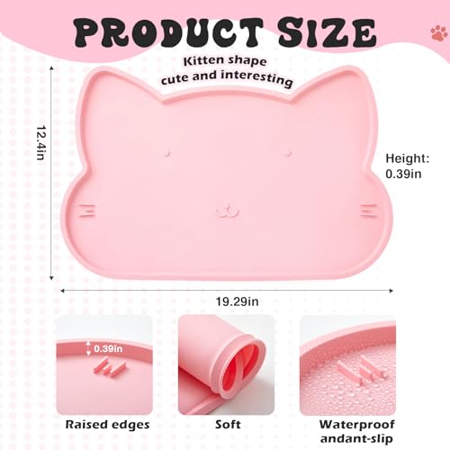 Pink Cat Food and Water Bowl and Non (2 Count)