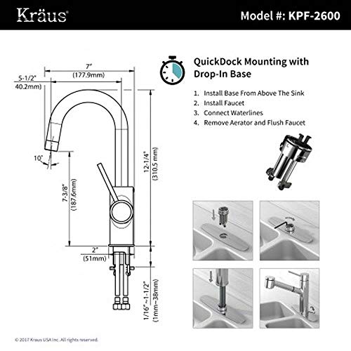 Spot Free Oletto Single Handle Kitchen Bar Faucet in All