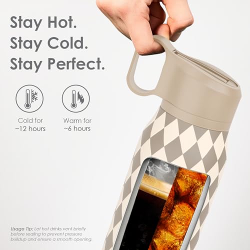 Argyle Design Stainless Steel Water Bottle with Twist Lid 20oz