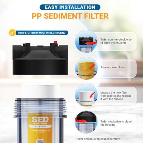 5 Micron 10 x 4.5 inch Whole house Sediment Water Filter (20 Count)