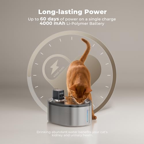 Wireless Cat Water Fountain Stainless Steel