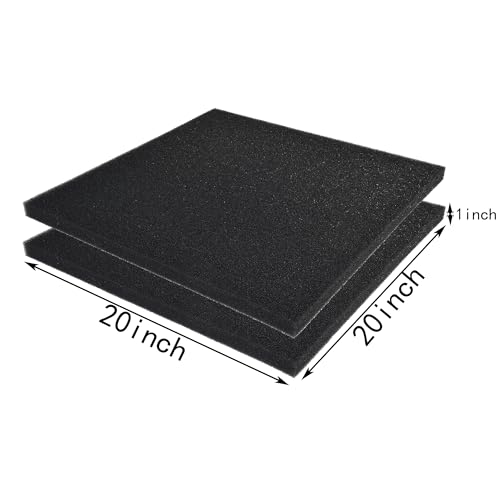 2 Pack Aquarium Bio Filter Sponge Pad 20"x20"x1" (2 Count)