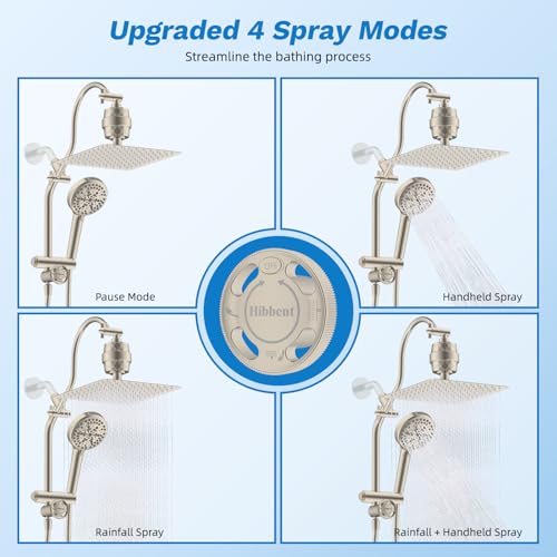 10" Dual Filtered 10" Rainfall Shower Head with Handheld 10
