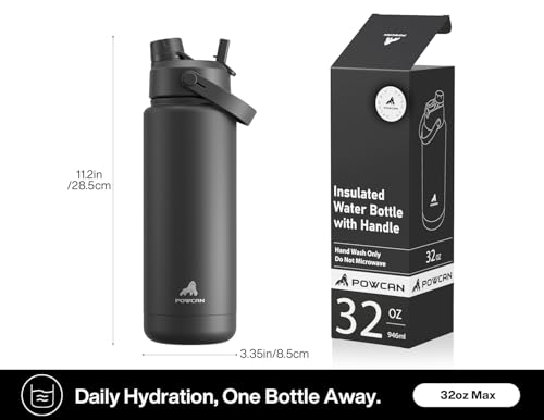 32 oz Insulated Water Bottle with 2