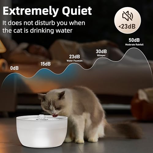 W8 Stainless Steel Dog & Cat Water Fountain with LED Light